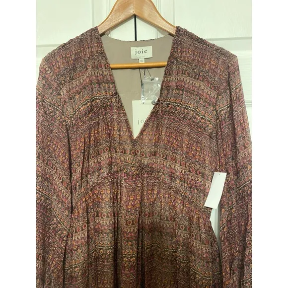 Joie Alquina Midi Silk Dress in Anise Flower NWT XS