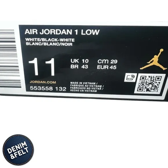 Jordan Air Jordan 1 Low Men's Black and White Sneakers/Shoes | NEW/NIB!!🔥🔥