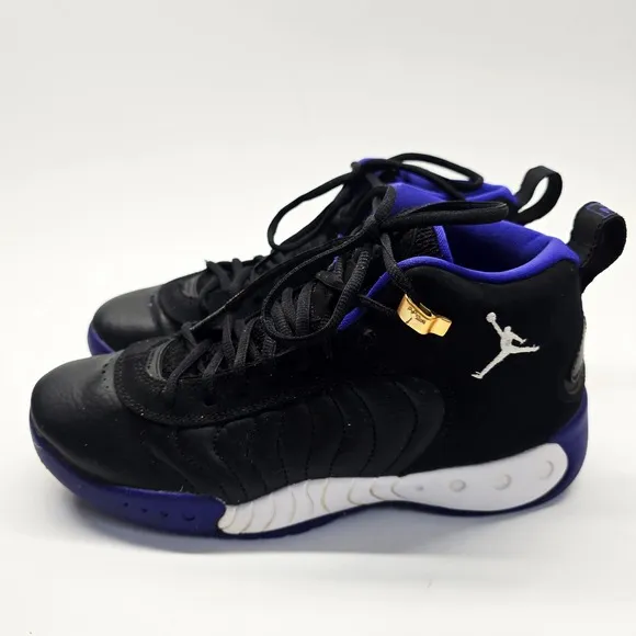 Jordan Jumpman Pro Shoes Boys 7Y Sneakers High Top Black Purple Gold Youth Kids