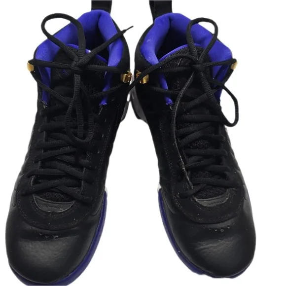 Jordan Jumpman Pro Shoes Boys 7Y Sneakers High Top Black Purple Gold Youth Kids