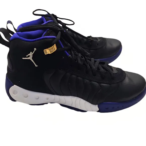 Jordan Jumpman Pro Shoes Boys 7Y Sneakers High Top Black Purple Gold Youth Kids