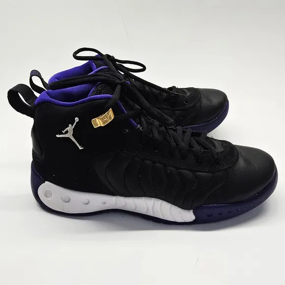 Jordan Jumpman Pro Shoes Boys 7Y Sneakers High Top Black Purple Gold Youth Kids
