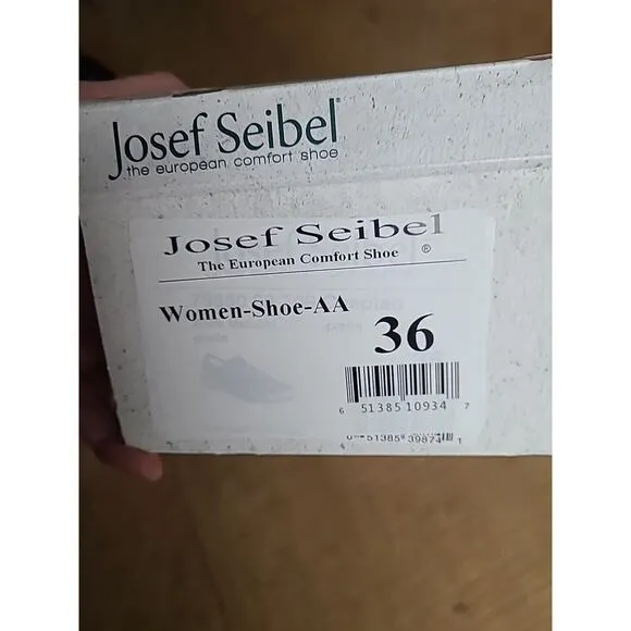 Josef Seibel Womens Caspian Leather Sneakers Shoes Platinum Metallic EU 36 NEW
