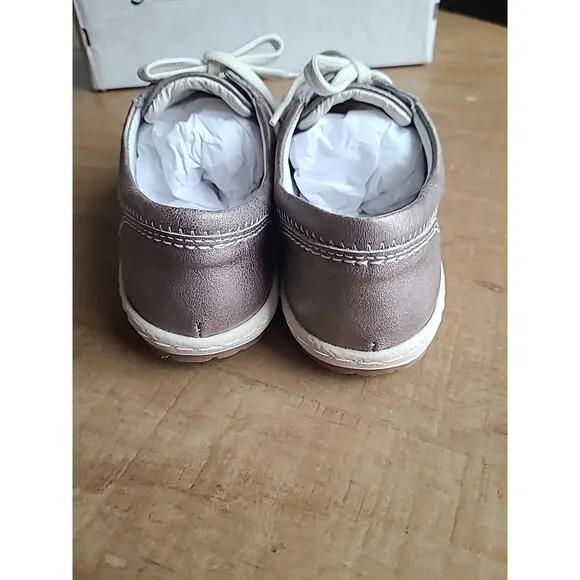 Josef Seibel Womens Caspian Leather Sneakers Shoes Platinum Metallic EU 36 NEW