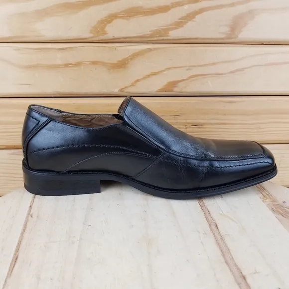 Joseph Abboud Men's 9 M Loafer Slip On Black Leather Dress Formal Shoes X173421