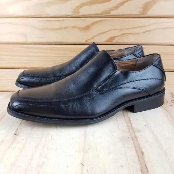 Joseph Abboud Men's 9 M Loafer Slip On Black Leather Dress Formal Shoes X173421