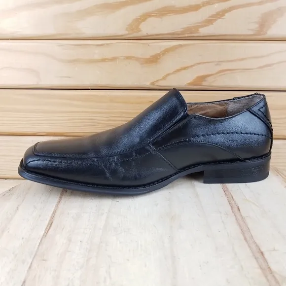 Joseph Abboud Men's 9 M Loafer Slip On Black Leather Dress Formal Shoes X173421