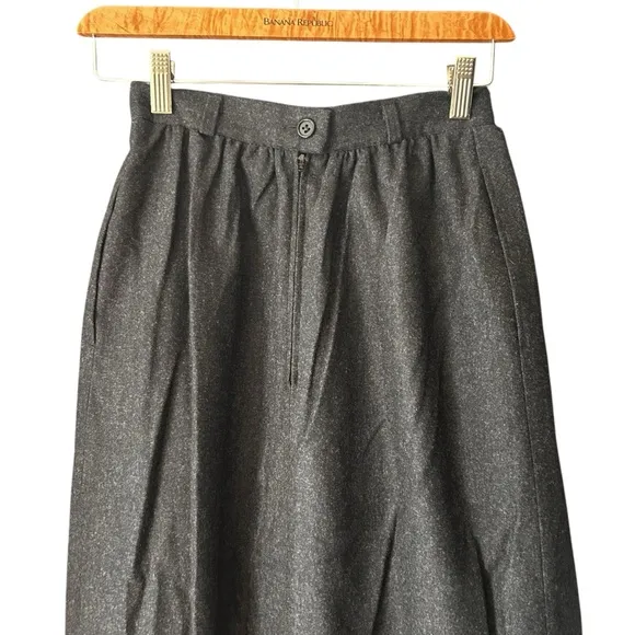 JOSEPH JANARD Vintage 80s Sz FR 34 | US 2 Wool A-Line Midi Skirt Modest Pleated