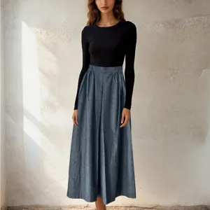 JOSEPH JANARD Vintage 80s Sz FR 34 | US 2 Wool A-Line Midi Skirt Modest Pleated