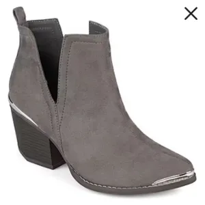 Journee Collection Womens Issla Booties Stacked‎ Heel. Size: 11 Color: Grey