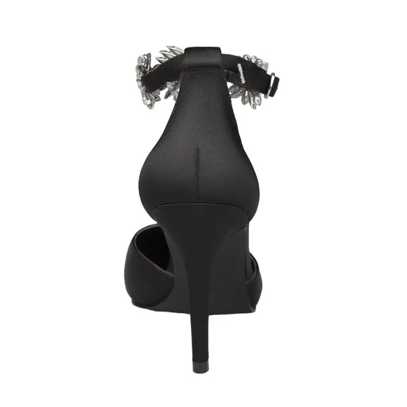 Journee Collection Women's Loxley Rhinestone Embellished Heels Black Size 9