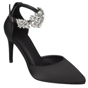 Journee Collection Women's Loxley Rhinestone Embellished Heels Black Size 9