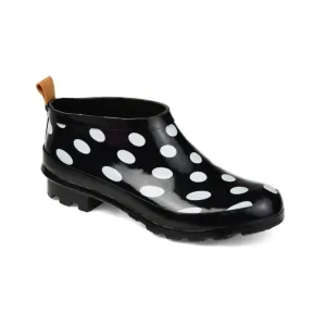 Journee Collection Womens Rainer Block Heel Rain BootsBlack Dot