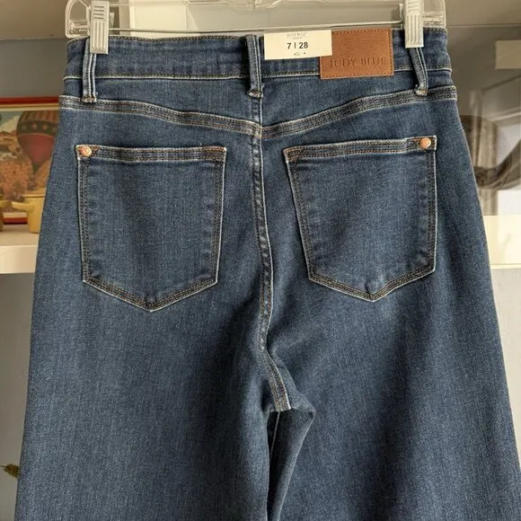 Judy Blue High Rise Vintage Wide Leg Jeans Medium Wash 7/28