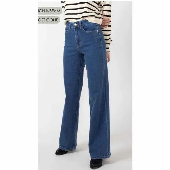 Judy Blue High Rise Vintage Wide Leg Jeans Medium Wash 7/28