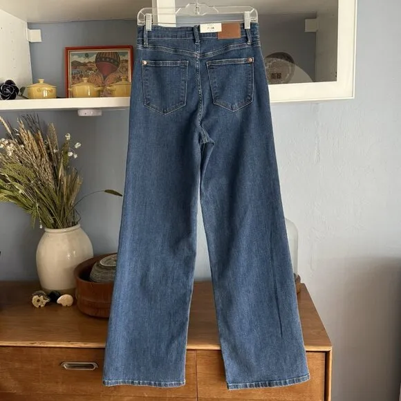 Judy Blue High Rise Vintage Wide Leg Jeans Medium Wash 7/28