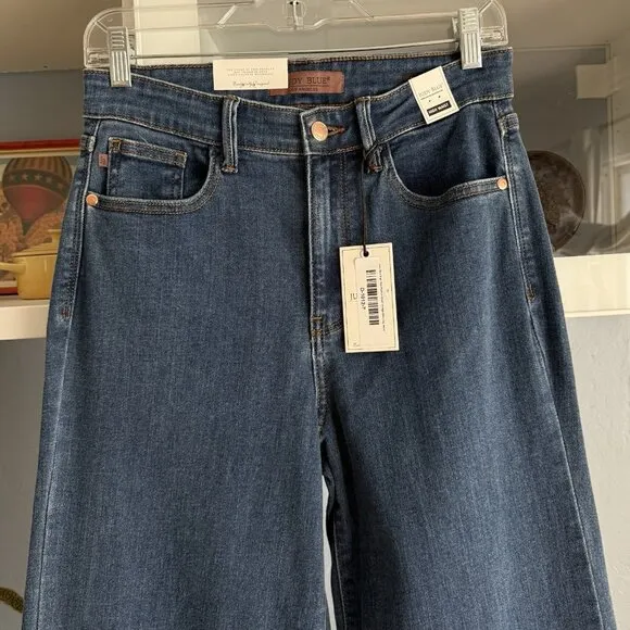 Judy Blue High Rise Vintage Wide Leg Jeans Medium Wash 7/28