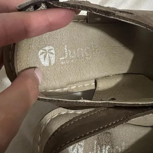 Jungle Women Sandals Size 10.5 - 11 EU 41 Brown Nubuck Leather Wedge Strappy