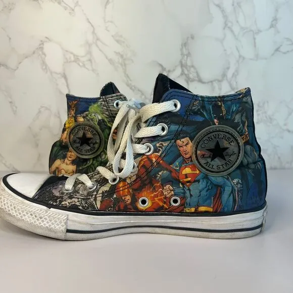 Justice‎ League Converse All Stars Sneakers Men's 6 Women's 8 - DC Comics Shoes