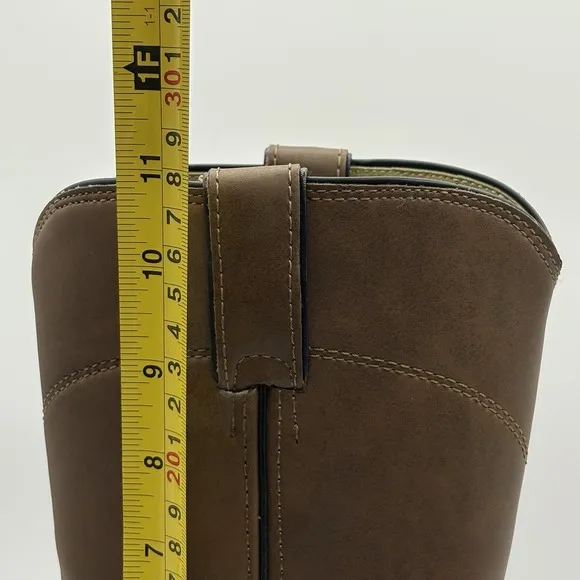Justin Boots Men's Brown Cowboy Leather Western Boots 9D JB3001 Read