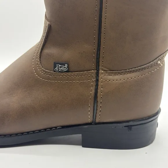 Justin Boots Men's Brown Cowboy Leather Western Boots 9D JB3001 Read