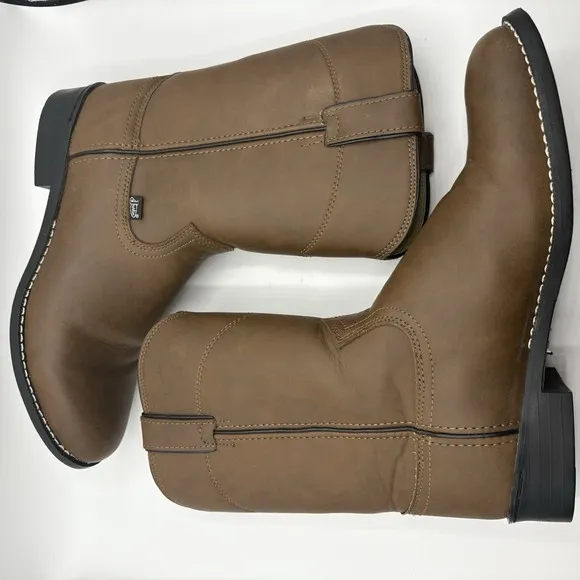 Justin Boots Men's Brown Cowboy Leather Western Boots 9D JB3001 Read