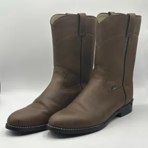 Justin Boots Men's Brown Cowboy Leather Western Boots 9D JB3001 Read