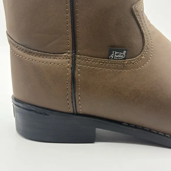 Justin Boots Men's Brown Cowboy Leather Western Boots 9D JB3001 Read