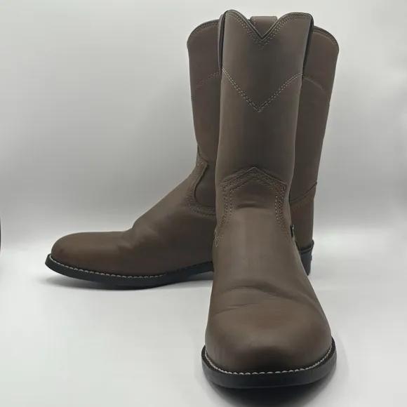 Justin Boots Men's Brown Cowboy Leather Western Boots 9D JB3001 Read