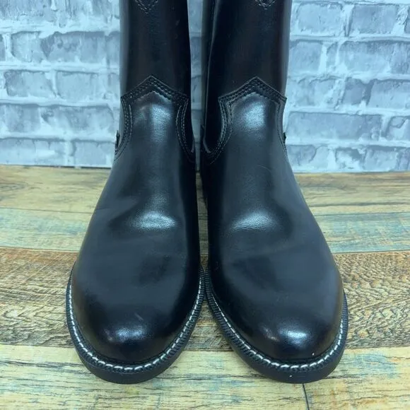 Justin Boots Temple Round Toe Cowboy Black Casual Boots JB3000 Mens Size 9‎ EE