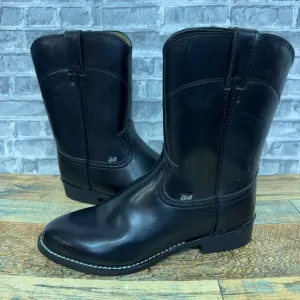 Justin Boots Temple Round Toe Cowboy Black Casual Boots JB3000 Mens Size 9‎ EE