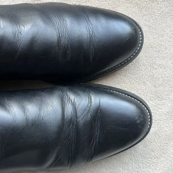Justin Comb Last Style 3133 Black Leather Roper Western Cowboy Boots Men’s 8.5 D
