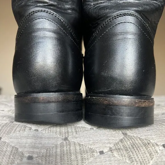 Justin Comb Last Style 3133 Black Leather Roper Western Cowboy Boots Men’s 8.5 D