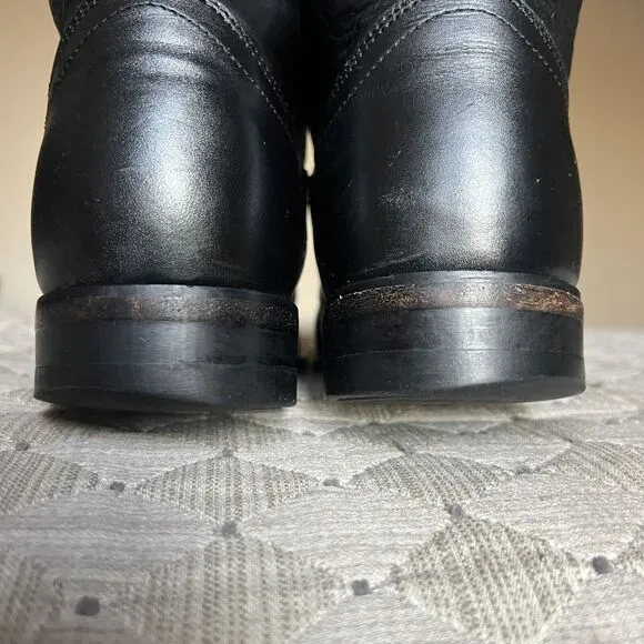 Justin Comb Last Style 3133 Black Leather Roper Western Cowboy Boots Men’s 8.5 D
