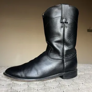 Justin Comb Last Style 3133 Black Leather Roper Western Cowboy Boots Men’s 8.5 D