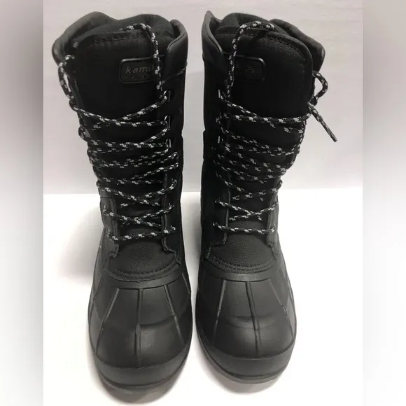 Kamik Men’s Nationpro, Black Waterproof Winter Boots, Size 9M