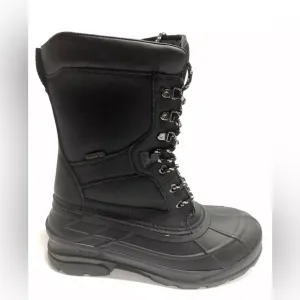 Kamik Men’s Nationpro, Black Waterproof Winter Boots, Size 9M