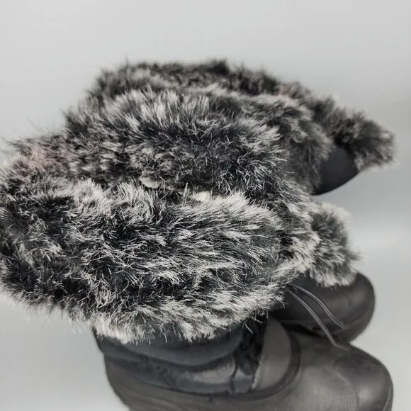 Kamik Momentum2 Women’s Size US 6 Black Waterproof Winter Boots Faux Fur EUC