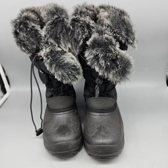 Kamik Momentum2 Women’s Size US 6 Black Waterproof Winter Boots Faux Fur EUC