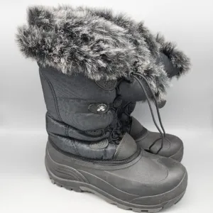 Kamik Momentum2 Women’s Size US 6 Black Waterproof Winter Boots Faux Fur EUC