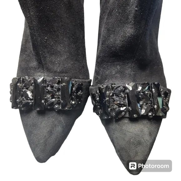Karl Lagerfeld Women’s Rika Bootie in Black Suede Sz. 8