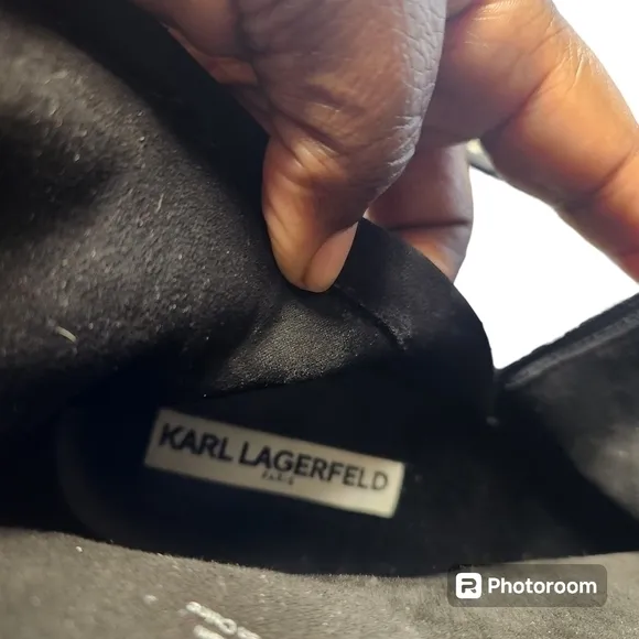 Karl Lagerfeld Women’s Rika Bootie in Black Suede Sz. 8