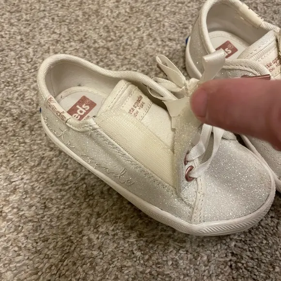 Kate Spade Kids Glittery White Sneakers