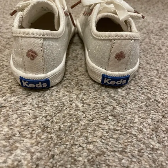 Kate Spade Kids Glittery White Sneakers