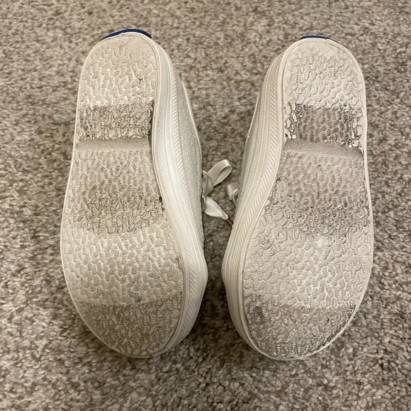 Kate Spade Kids Glittery White Sneakers