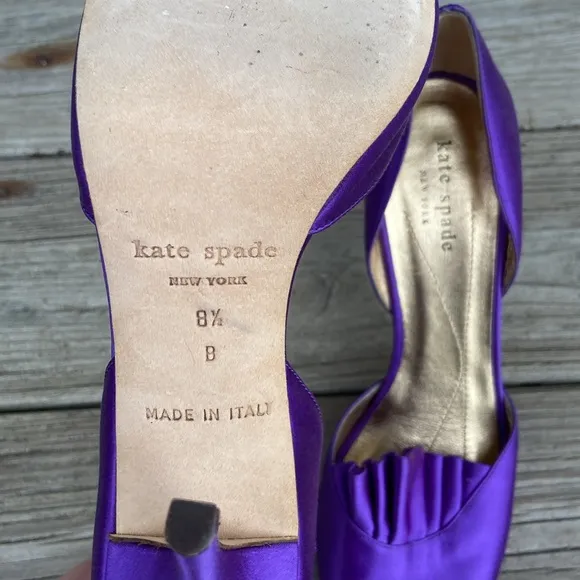 Kate Spade New York Chrisette Deep Purple Satin High Heel Shoes Women's Size 8.5