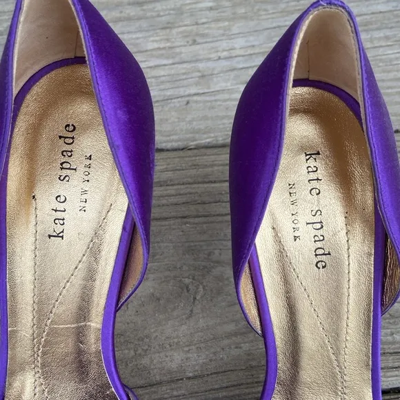 Kate Spade New York Chrisette Deep Purple Satin High Heel Shoes Women's Size 8.5