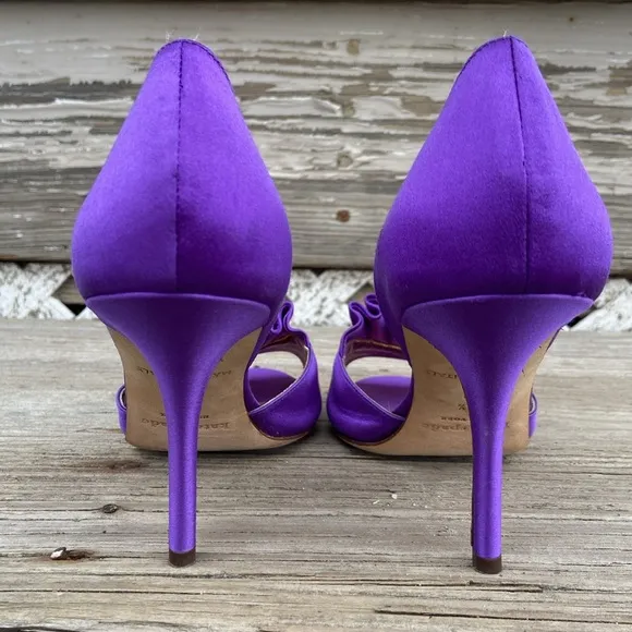 Kate Spade New York Chrisette Deep Purple Satin High Heel Shoes Women's Size 8.5