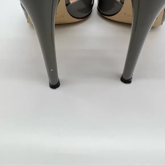 Kate Spade Raccoon Azeban High Heel Patent LeatherGrey Black Shoes Size 7B