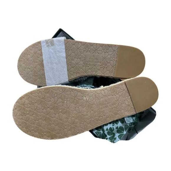 Kate Spade Saltie Shore Espadrille Blue/White Slip On Slide Sandal Sz 9B